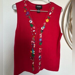 Vintage Studio JOY Ugly Christmas Sweater Vest ❤️